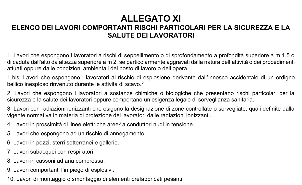 Allegato XI: rappresentazione di confronto, parte 1