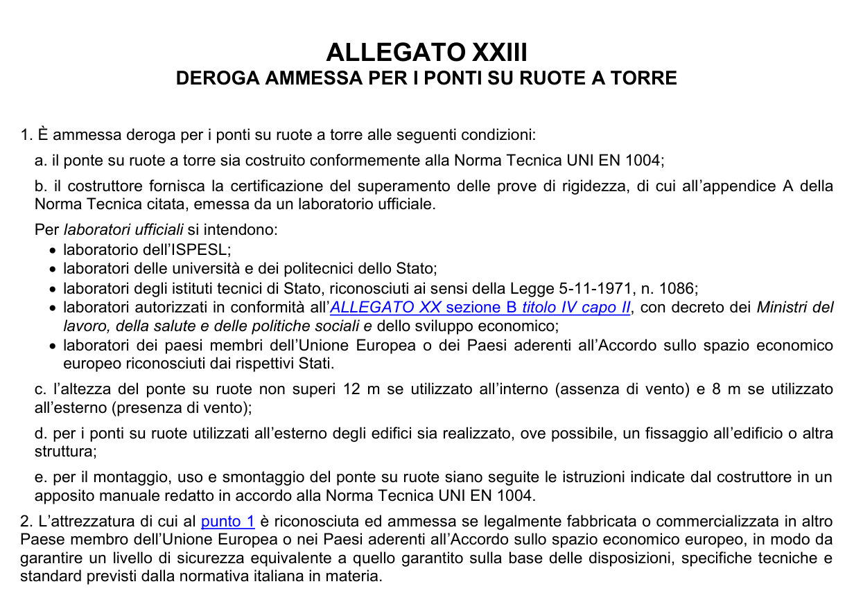 Allegato XXIII: rappresentazione di confronto, parte 1