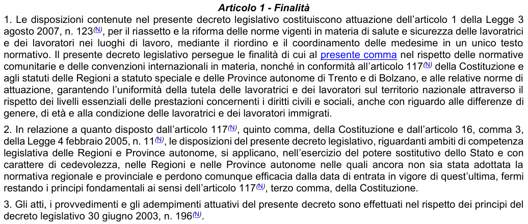 Art. 1: rappresentazione di confronto, parte 1