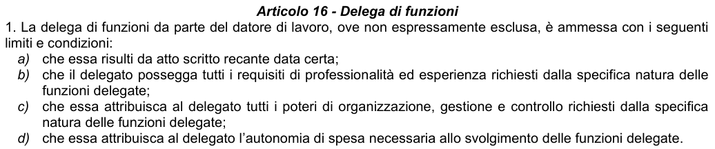 Art. 16: rappresentazione di confronto, parte 1