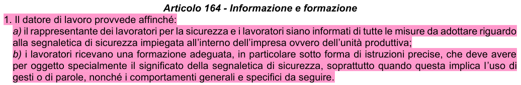 Art. 164: rappresentazione di confronto, parte 1