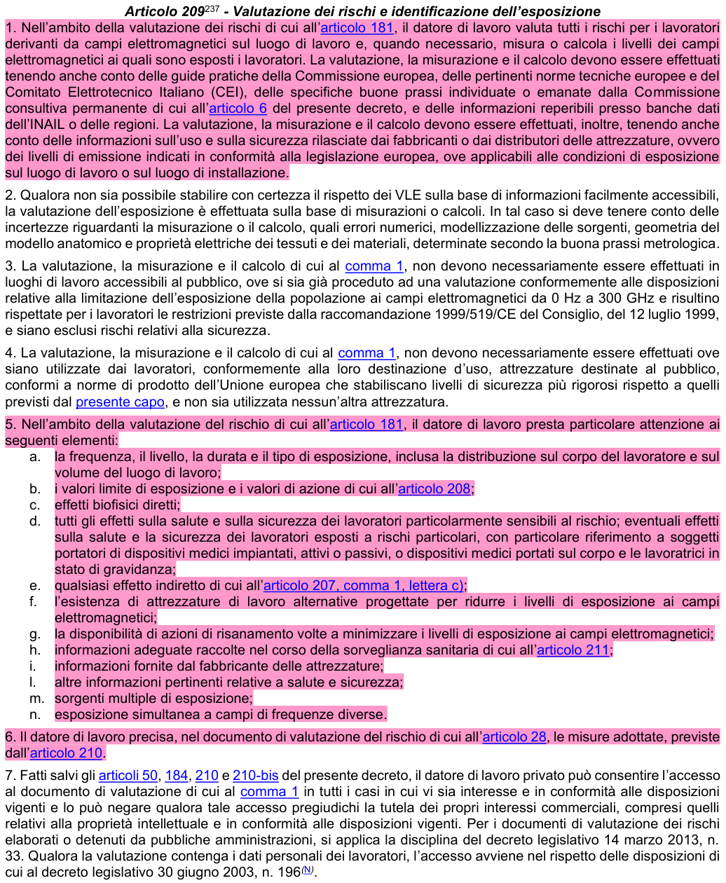 Art. 209: rappresentazione di confronto, parte 1