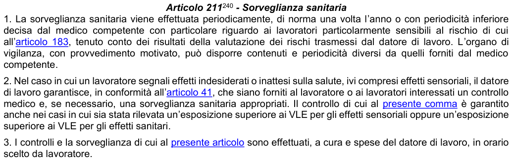 Art. 211: rappresentazione di confronto, parte 1