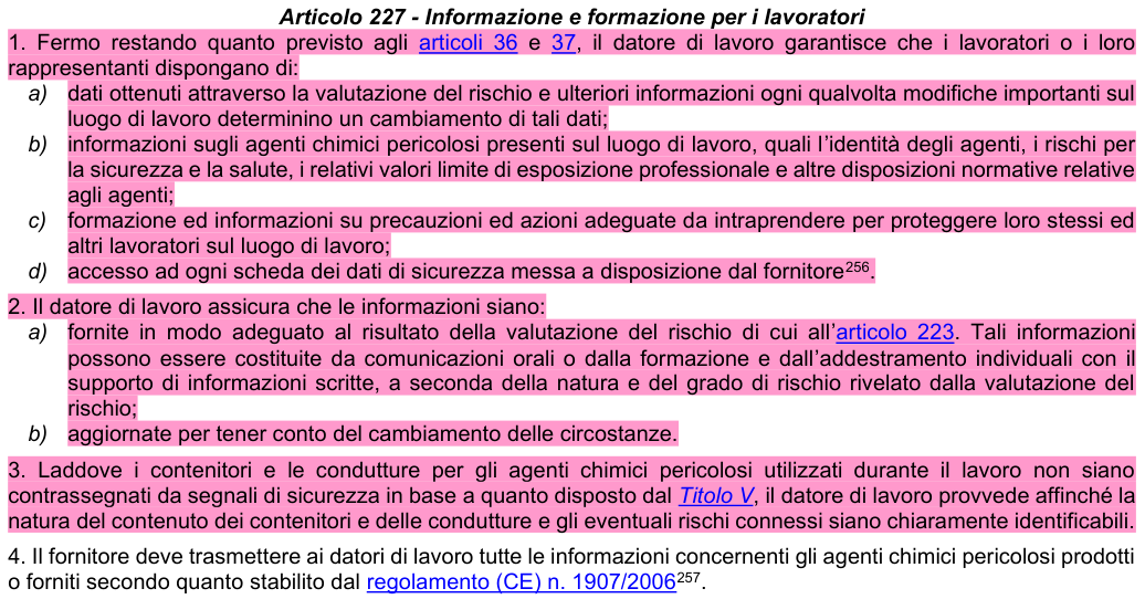 Art. 227: rappresentazione di confronto, parte 1
