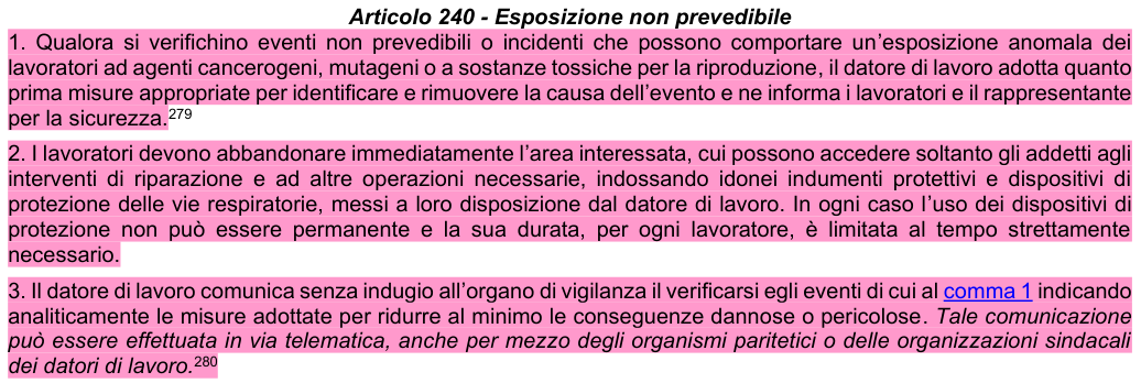 Art. 240: rappresentazione di confronto, parte 1