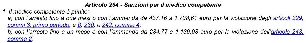 Art. 264: rappresentazione di confronto, parte 1