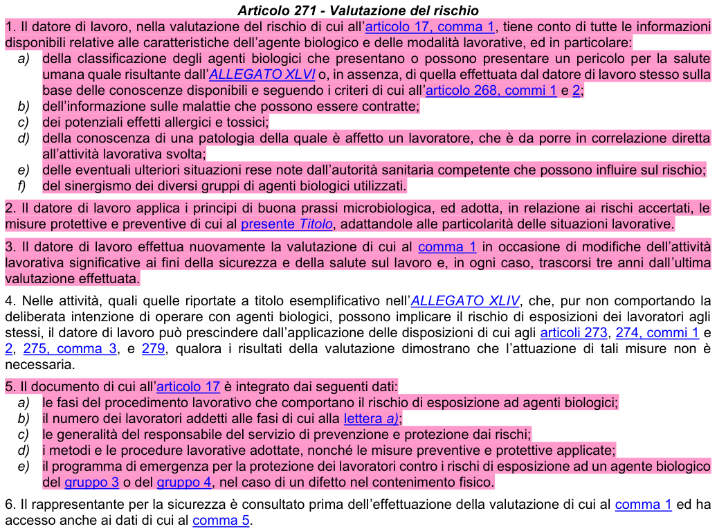 Art. 271: rappresentazione di confronto, parte 1
