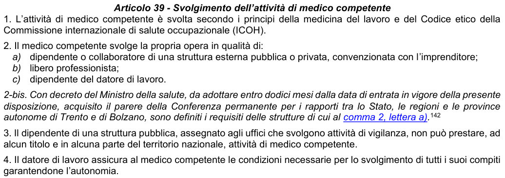 Art. 39: rappresentazione di confronto, parte 1