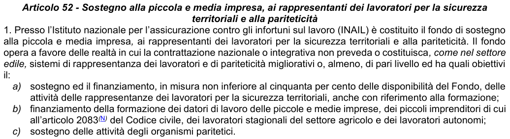 Art. 52: rappresentazione di confronto, parte 1