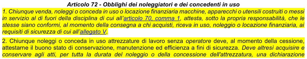 Art. 72: rappresentazione di confronto, parte 1