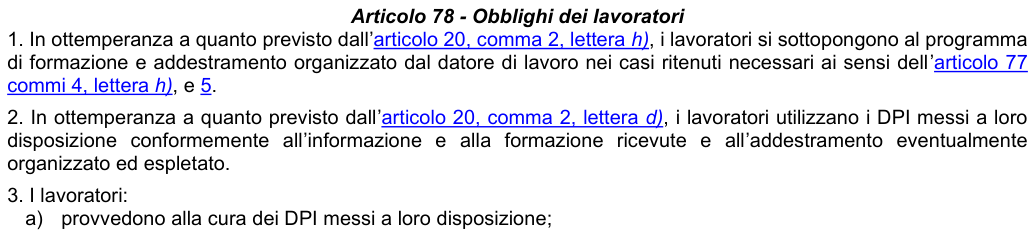 Art. 78: rappresentazione di confronto, parte 1