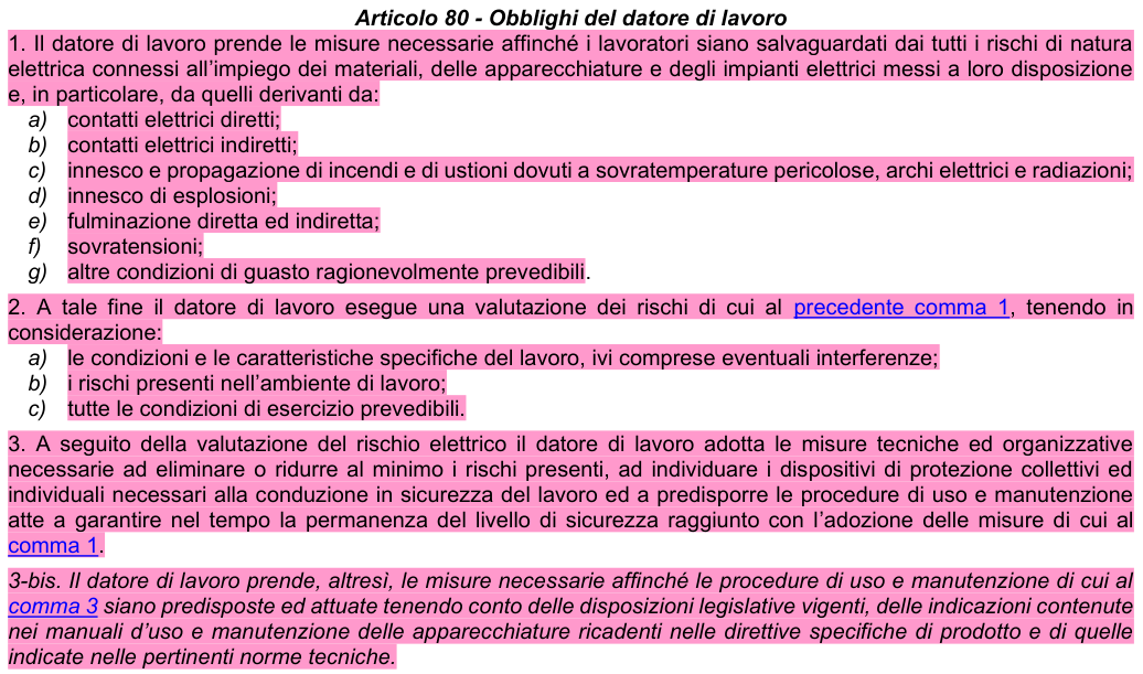 Art. 80: rappresentazione di confronto, parte 1