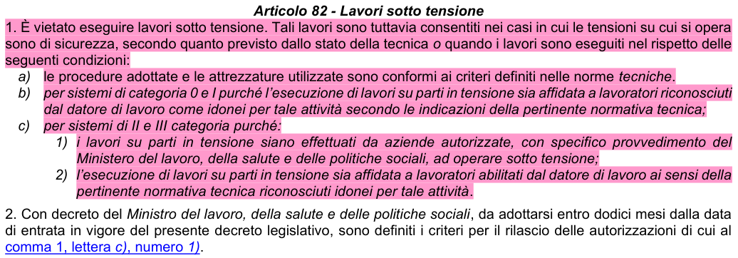 Art. 82: rappresentazione di confronto, parte 1