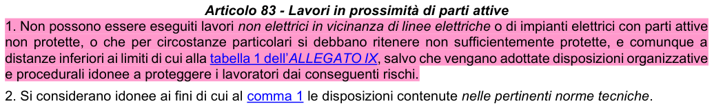 Art. 83: rappresentazione di confronto, parte 1
