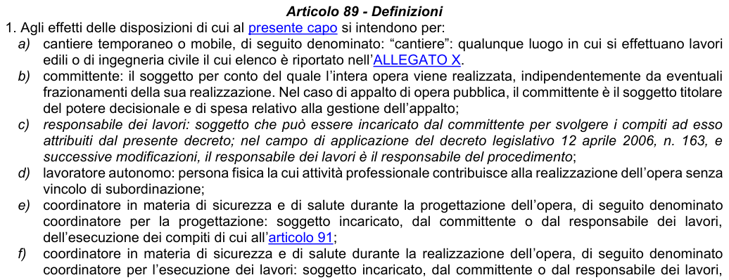 Art. 89: rappresentazione di confronto, parte 1