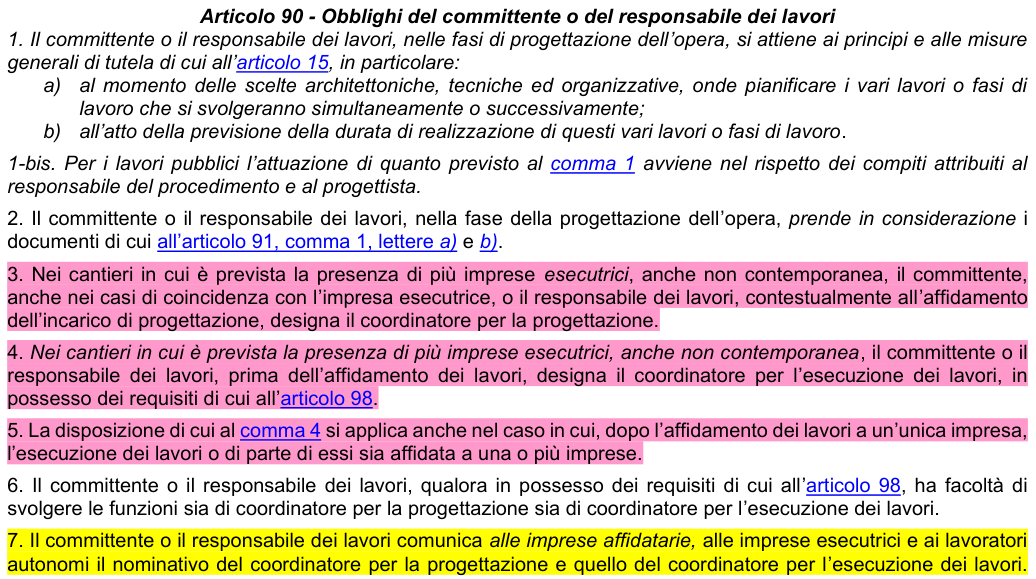 Art. 90: rappresentazione di confronto, parte 1