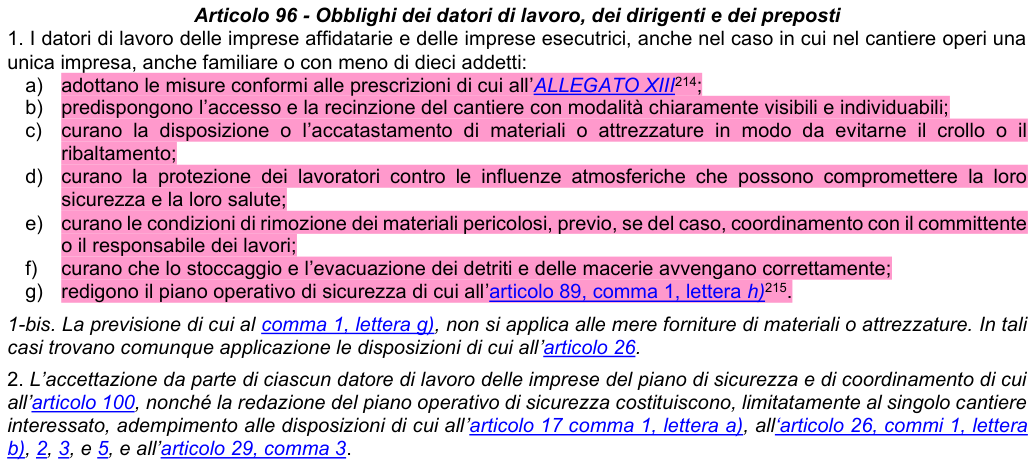 Art. 96: rappresentazione di confronto, parte 1