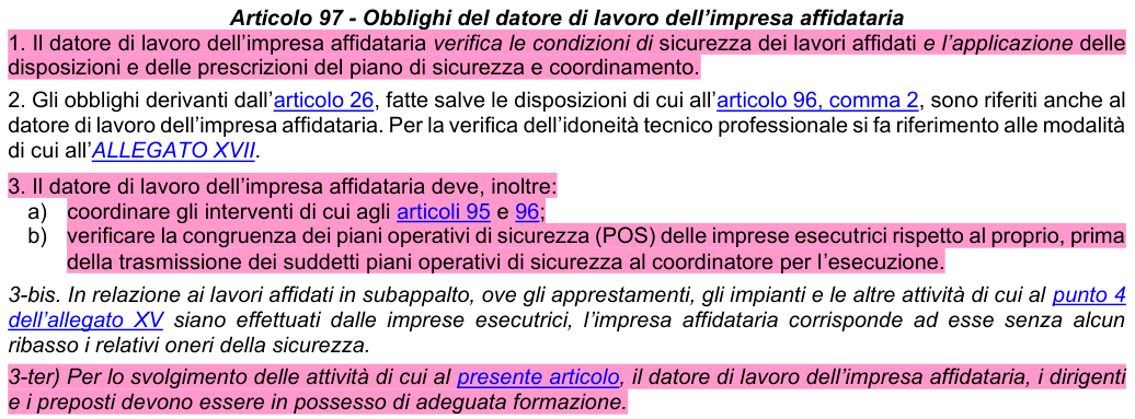Art. 97: rappresentazione di confronto, parte 1